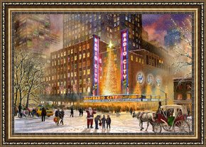 City by The Bay Framed Paintings - Radio City Music Hall by Thomas Kinkade