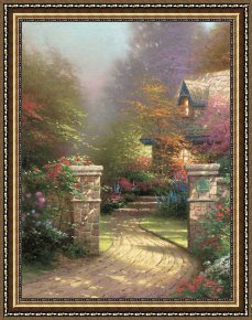 Architecture Framed Prints - Rose Gate by Thomas Kinkade