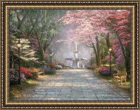 Romance Framed Prints - Savannah Romance by Thomas Kinkade