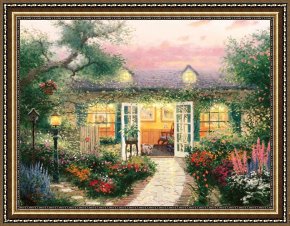The Garden of Eden Framed Paintings - Studio in The Garden by Thomas Kinkade