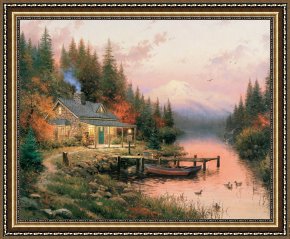 Perfect Framed Prints - The End of a Perfect Day by Thomas Kinkade