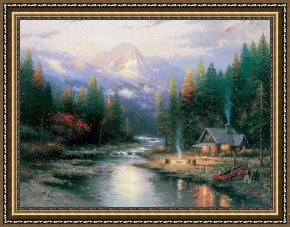 Perfect Framed Prints - The End of a Perfect Day Ii by Thomas Kinkade