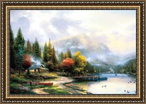 Perfect Framed Prints - The End of a Perfect Day Iii by Thomas Kinkade