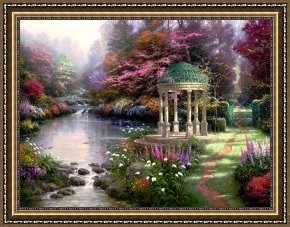 The Garden of Eden Framed Paintings - The Garden of Prayer by Thomas Kinkade