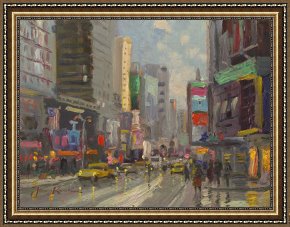 Square - Fort-philippe Framed Paintings - Time Square by Thomas Kinkade