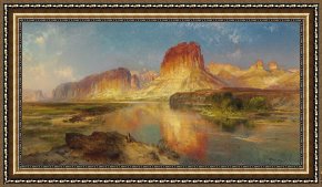The Green Sail Framed Prints - Green River of Wyoming by Thomas Moran