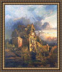 House Framed Prints - The Haunted House by Thomas Moran