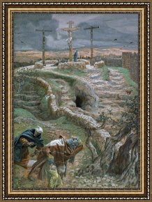 Jesus Healing The Leper Framed Prints - Jesus Alone on the Cross by Tissot