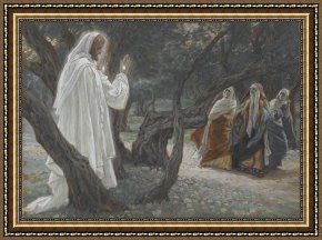 Disputation of The Holy Sacrament (la Disputa) [detail 10a] Framed Prints - Jesus Appears to the Holy Women by Tissot