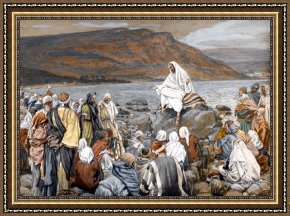 Jesus Healing The Leper Framed Prints - Jesus Preaching by Tissot