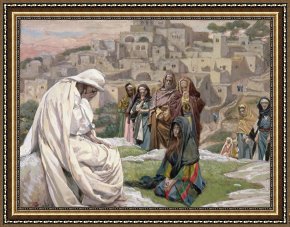 Jesus Healing The Leper Framed Prints - Jesus Wept by Tissot