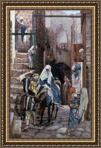 Joseph Framed Prints - Saint Joseph Seeks Lodging in Bethlehem by Tissot