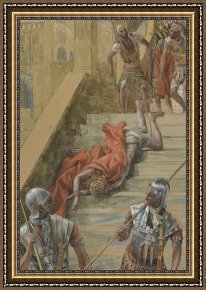 Disputation of The Holy Sacrament (la Disputa) [detail 10a] Framed Prints - The Holy Stair by Tissot