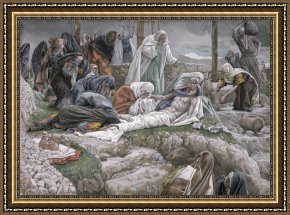 Jesus Healing The Leper Framed Prints - The Holy Virgin Receives the Body of Jesus by Tissot