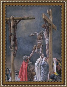 Jesus Healing The Leper Framed Prints - The Vinegar Given to Jesus by Tissot