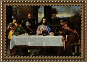 The Last Supper Framed Prints - The Supper at Emmaus by Titian