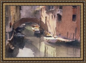 A Quiet Evening Framed Prints - A Quiet Canal in Venice by Trevor Chamberlain