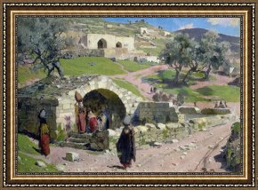 Spring Framed Prints - The Virgin Spring in Nazareth by Vasilij Dmitrievich Polenov