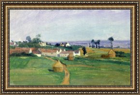 Four Boars in a Landscape Framed Paintings - Landscape by Victor Vignon