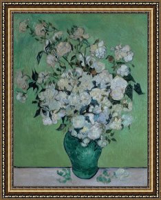 Hendrikus Van De Sende Baachyssun Framed Prints - A Vase of Roses by Vincent van Gogh