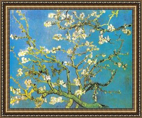 Hendrikus Van De Sende Baachyssun Framed Prints - Blossoming Almond-branches by Vincent van Gogh