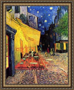 A Place Framed Prints - Cafe Terrace Place Du Forum At Night by Vincent van Gogh