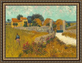 Hendrikus Van De Sende Baachyssun Framed Prints - Farmhouse In Provence by Vincent van Gogh