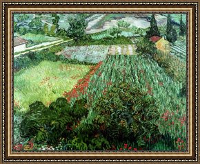 Meadow Poppies IV Framed Prints - Field with Poppies by Vincent Van Gogh