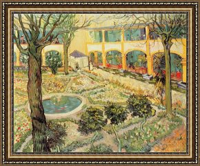 The Garden of Eden Framed Paintings - The Asylum Garden at Arles by Vincent van Gogh