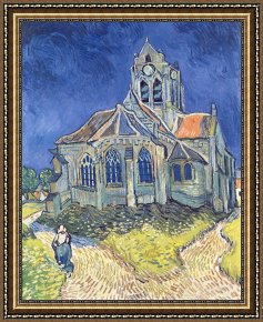 Architecture Framed Prints - The Church at Auvers sur Oise by Vincent van Gogh