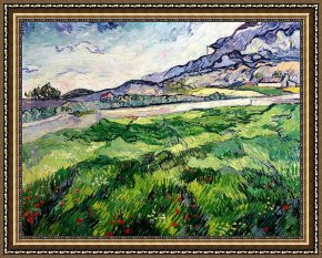 The Green Sail Framed Prints - The Green Wheatfield behind the Asylum by Vincent van Gogh