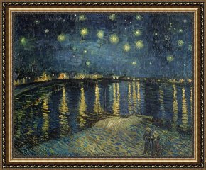 Hendrikus Van De Sende Baachyssun Framed Prints - The Starry Night by Vincent van Gogh