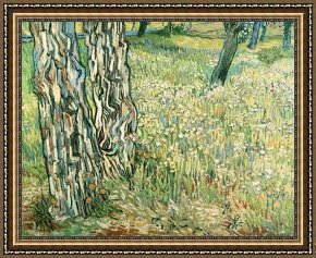 Tree Framed Prints - Tree Trunks In Grass by Vincent van Gogh