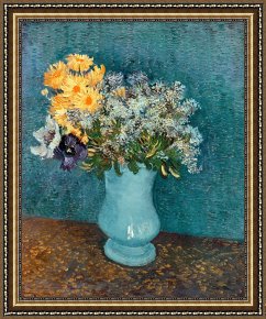 Hendrikus Van De Sende Baachyssun Framed Prints - Vase of Flowers by Vincent van Gogh