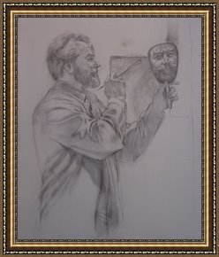 (selfportrait) Framed Prints - Selfportrait Sketch by Virgil Elliott