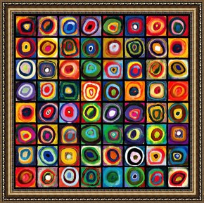 Square - Fort-philippe Framed Paintings - Color of Squares by Wassily Kandinsky