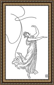The Inferno, Canto 8, Lines 2729 Soon As Both Embark Framed Prints - Dancing Figure Line Drawing by Water Crane