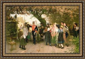 Leaves Framed Paintings - On Leave by Wilhelm Zimmer