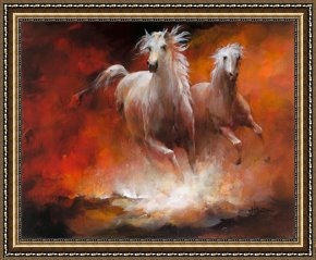 Wild Boar Framed Prints - Wild Horses Ii by willem haenraets