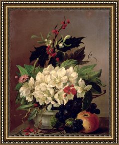 Hendrikus Van De Sende Baachyssun Framed Prints - Christmas Roses by Willem van Leen
