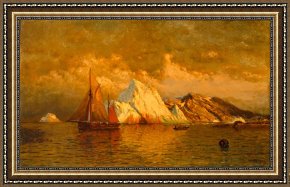 Round Midnight Framed Prints - Near Midnight Labrador by William Bradford