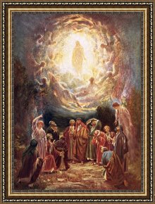 Jesus Healing The Leper Framed Prints - Jesus ascending into heaven by William Brassey Hole