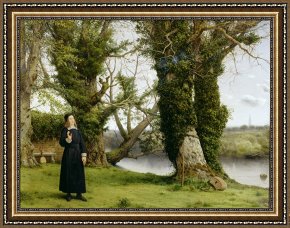 Herbert Framed Paintings - George Herbert at Bemerton by William Dyce
