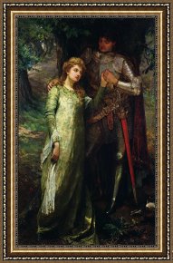 Romance Framed Prints - A knight and his lady by William G Mackenzie