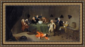 Round Midnight Framed Prints - A Midnight Modern Conversation by William Hogarth