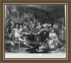 The Fairies a Scene Drawn From William Shakespeare Framed Paintings - A Rake's Progress, Plate 3, The Tavern Scene by William Hogarth