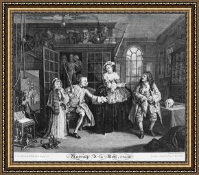 The Fairies a Scene Drawn From William Shakespeare Framed Paintings - Marriage a La Mode, Plate 3, (the Scene with The Quack) by William Hogarth