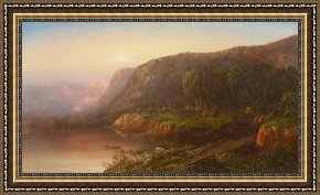 The Fairies a Scene Drawn From William Shakespeare Framed Paintings - Scene on The Ohio River by William Louis Sonntag