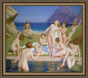 Unclothed Framed Paintings - Nausicaa by William McGregor Paxton