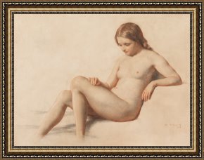 Nudes Framed Paintings - Study of a Nude by William Mulready